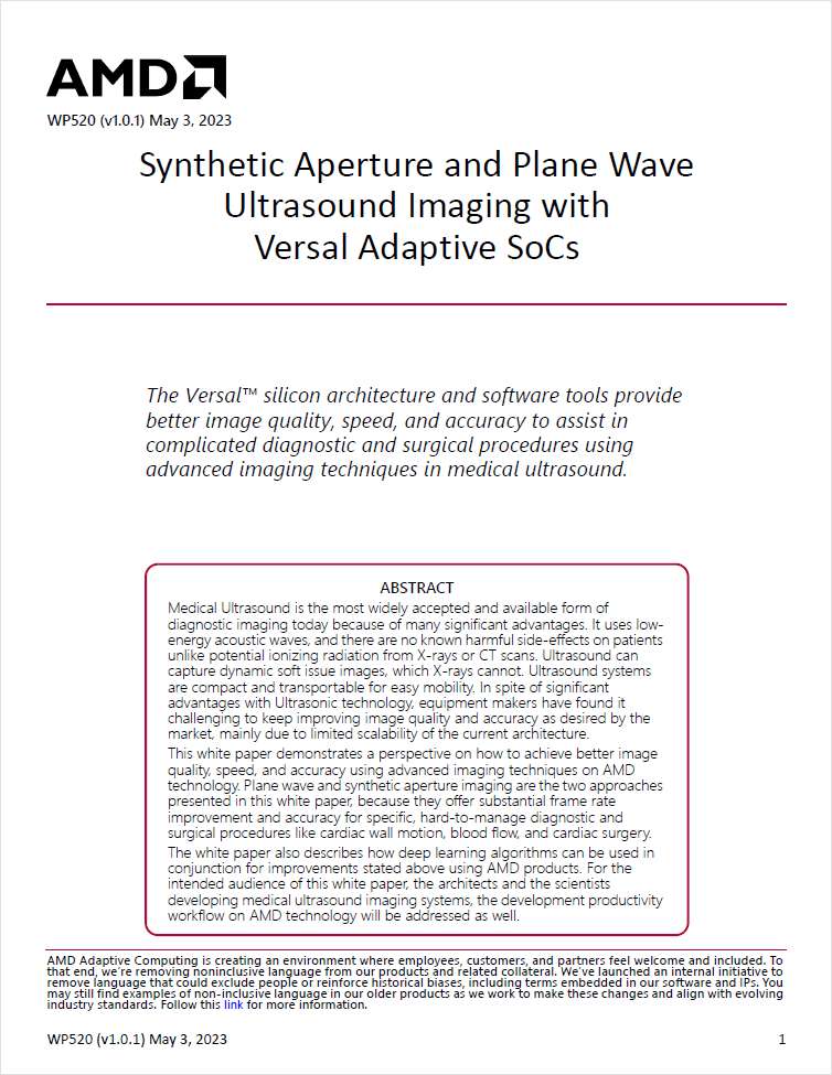 Learn how AMD Enables Image Quality, Speed and Accuracy in Medical Ultrasound Applications