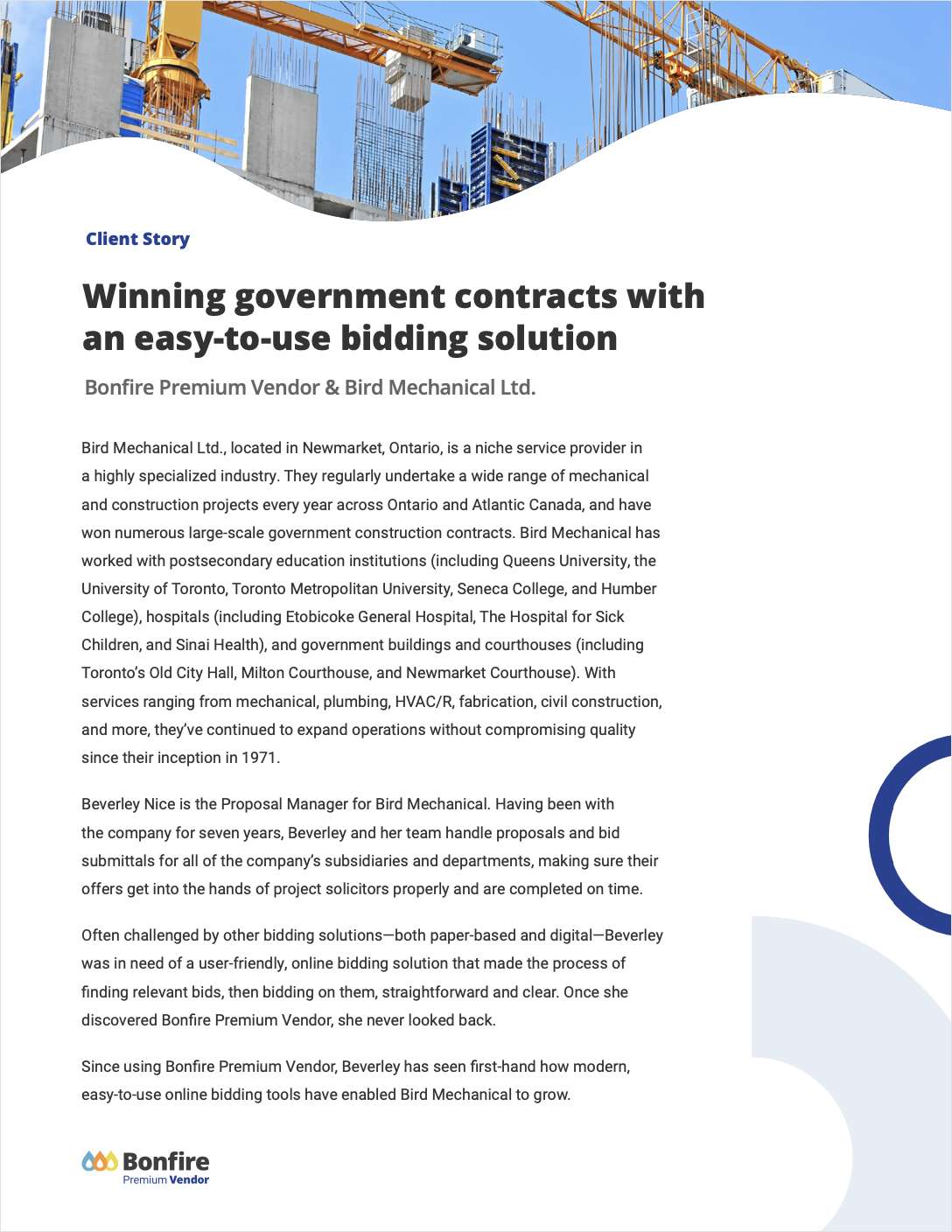 Client Story: Winning government contracts with an easy-to-use online bidding solution designed for construction firms.
