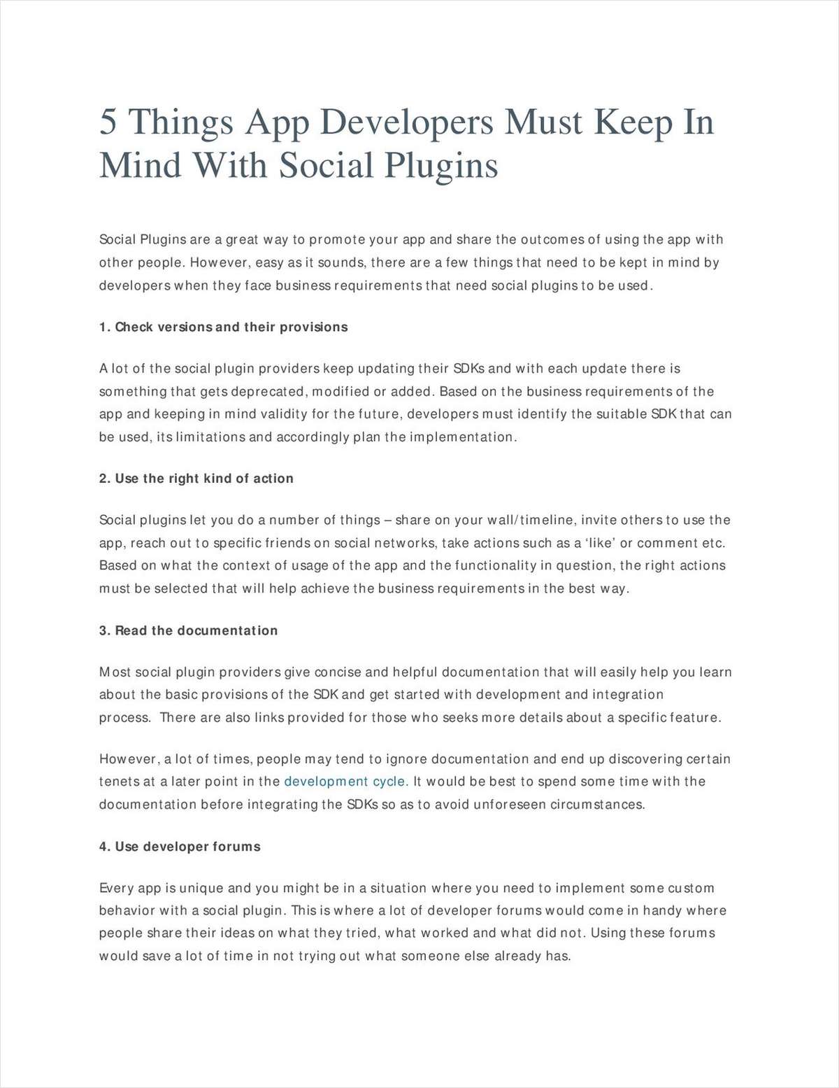5 Things App Developers Must Keep In Mind With Social Plugins