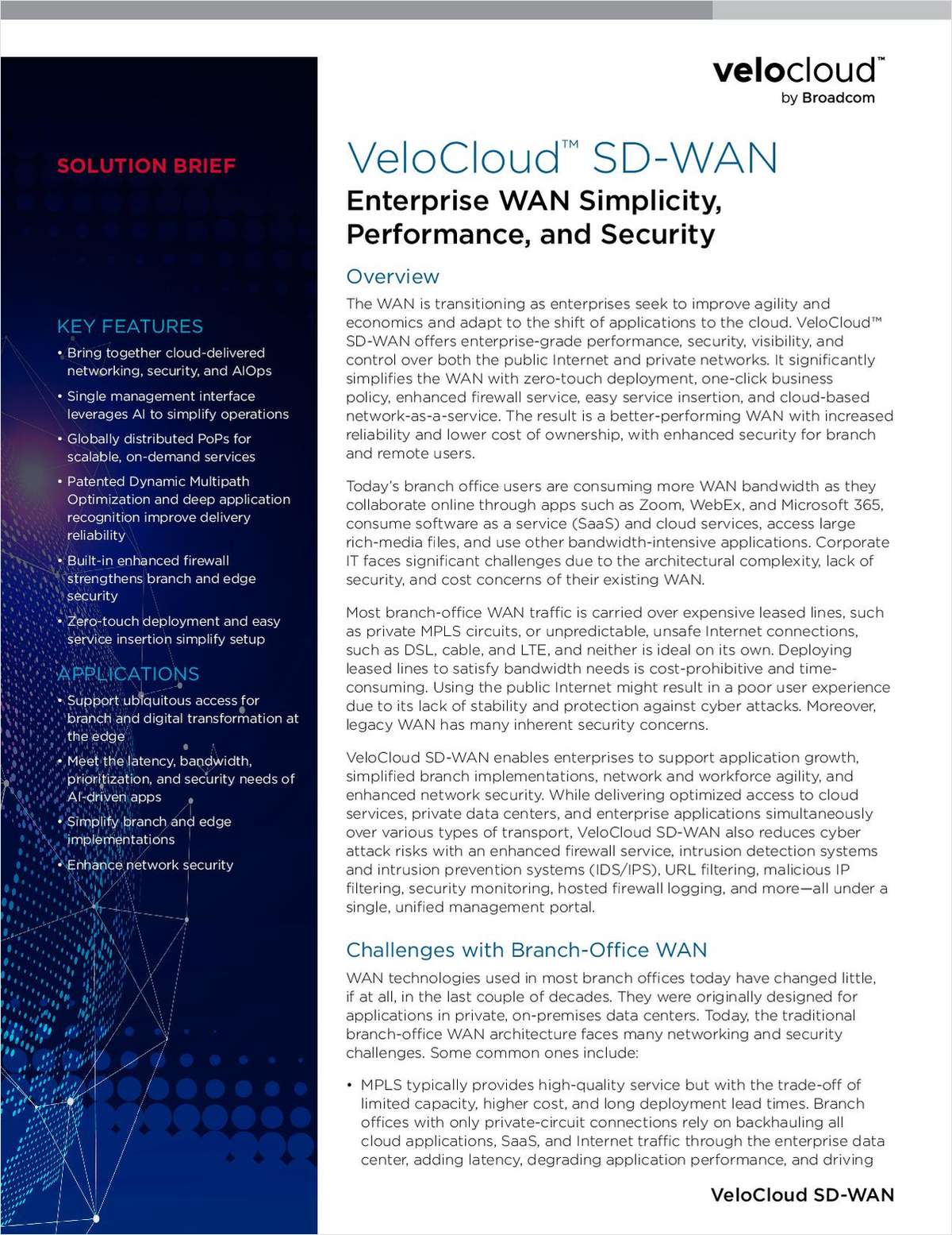 Enterprise WAN Simplicity, Performance and Security