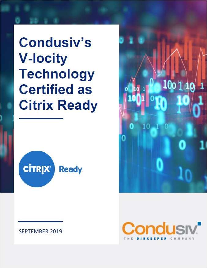 Condusiv's V-locity Technology Certified as Citrix Ready