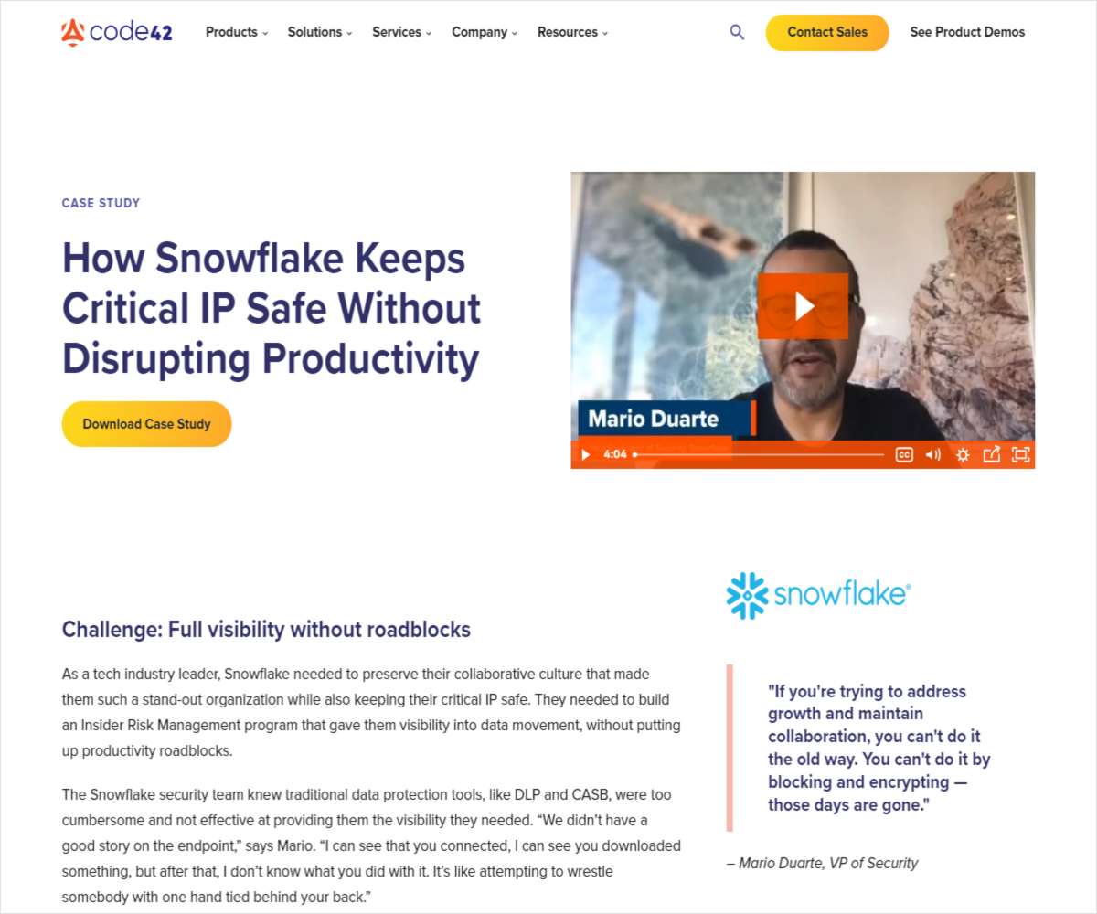 How Snowflake Keeps Critical IP Safe Without Disrupting Productivity