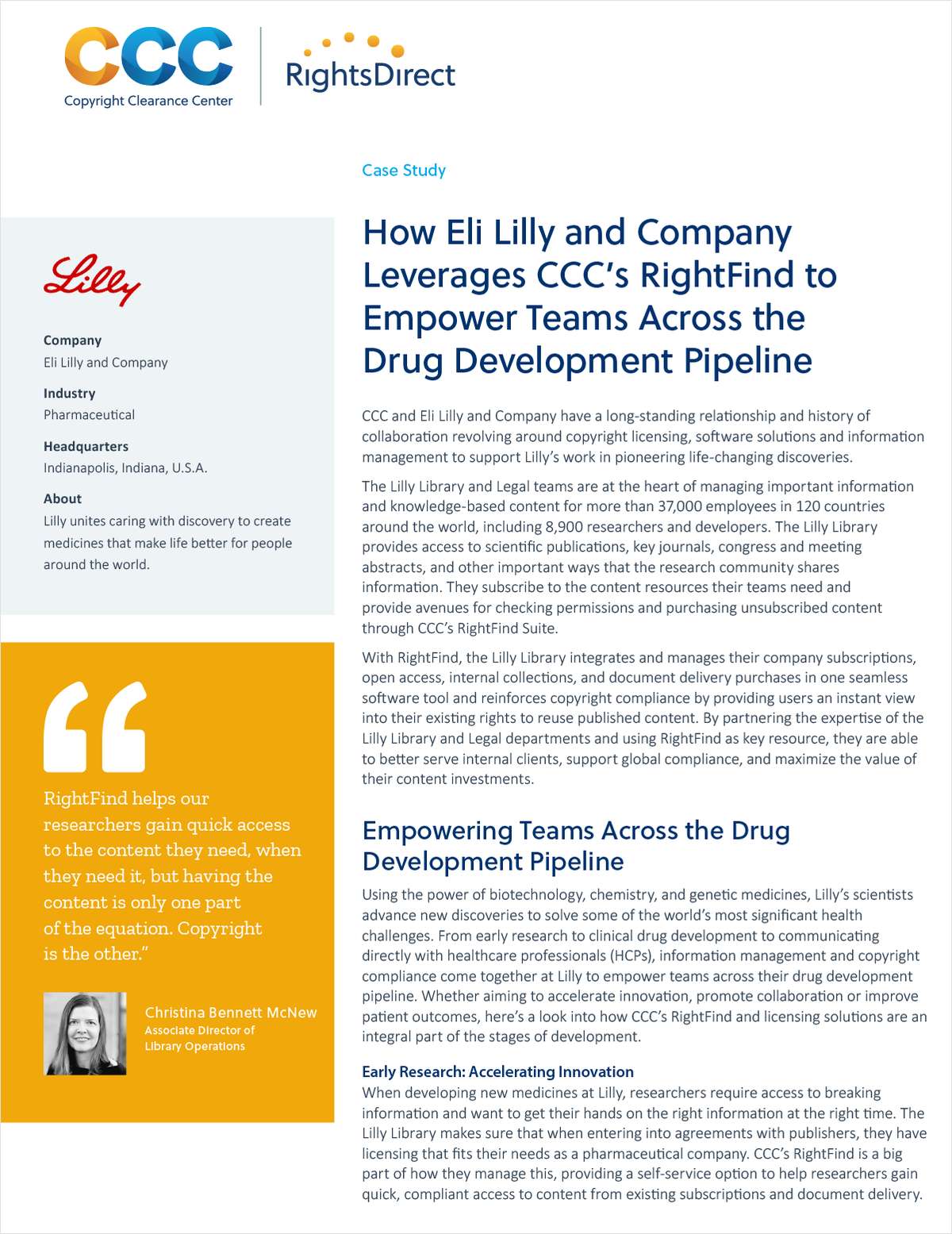 How Eli Lilly and Company Leverages CCC's RightFind to Empower Teams Across the Drug Development Pipeline
