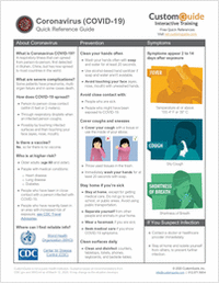 Coronavirus (COVID-19) - Quick Reference Guide