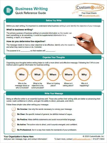 Business Writing Quick Reference Guide