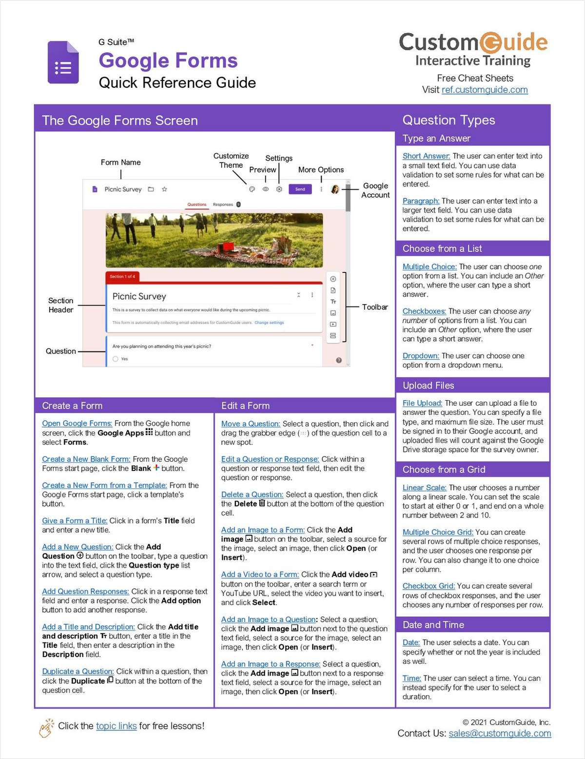 Google Forms Quick Reference Guide