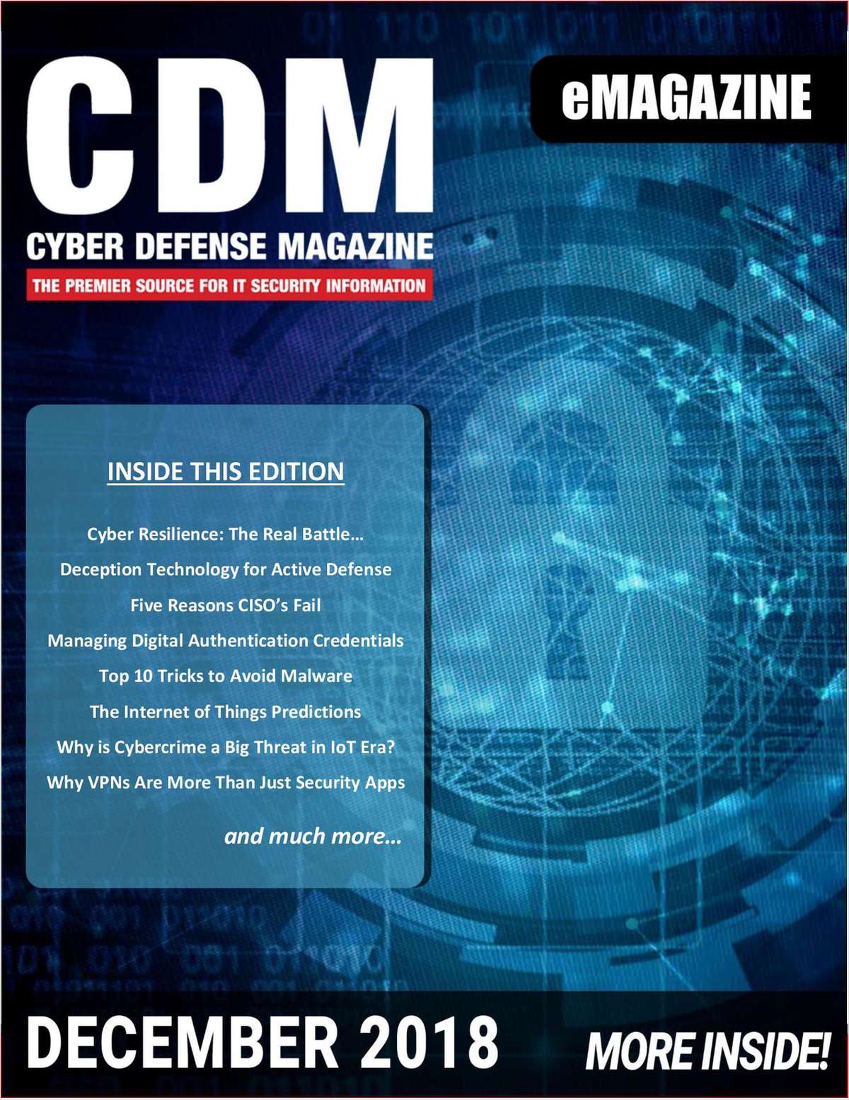 Cyber Defense eMagazine - Top 10 Tricks to Avoid Malware - December 2018 Edition
