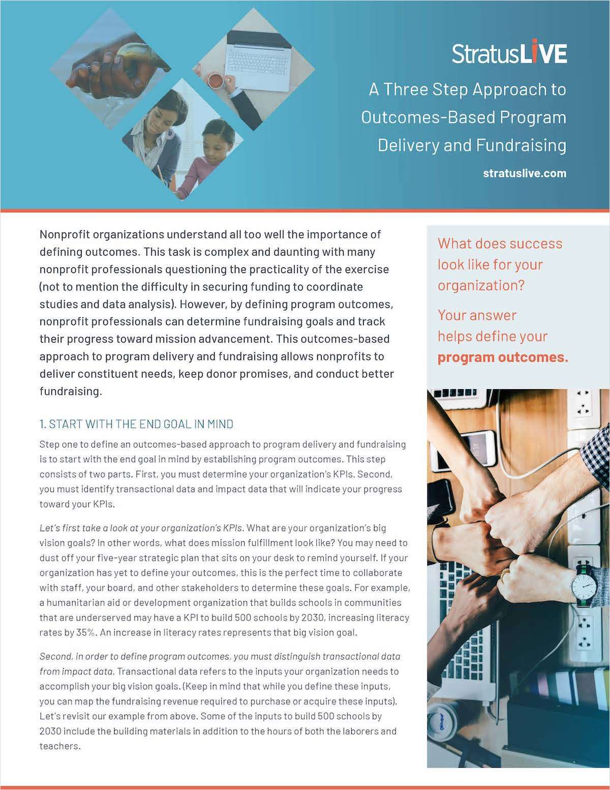 A Three Step Approach to Outcomes-Based Program Delivery and Fundraising