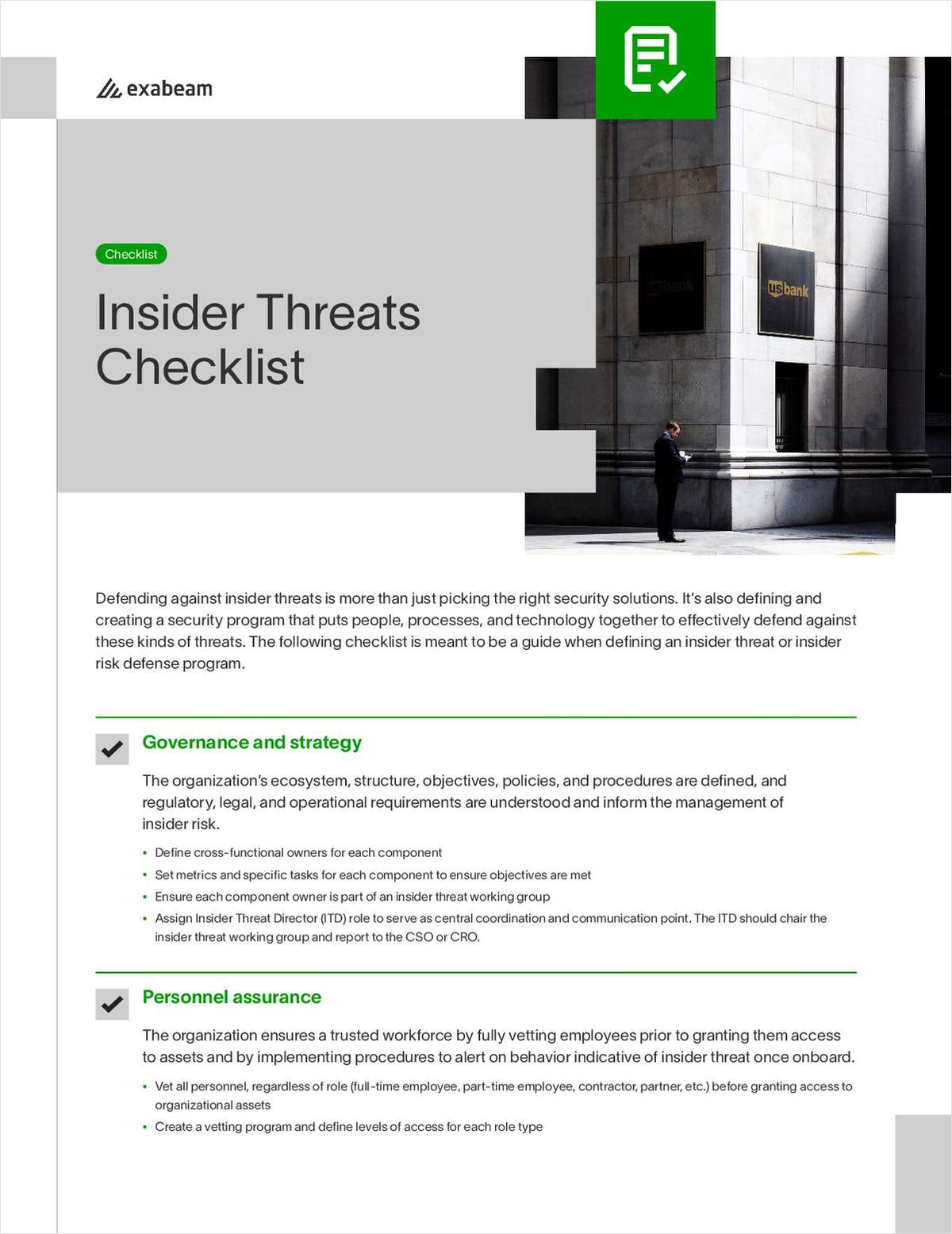 Insider Threats Checklist