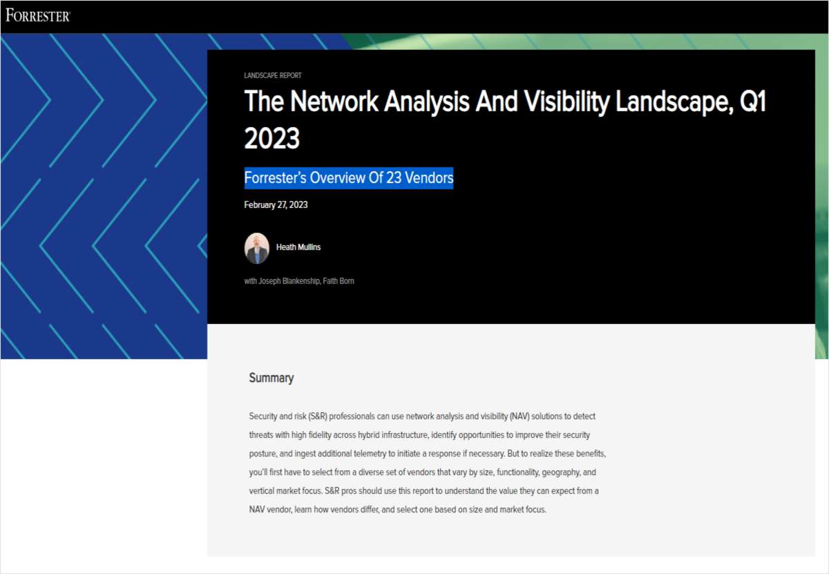 The Network Analysis and Visibility Landscape, Q1 2023