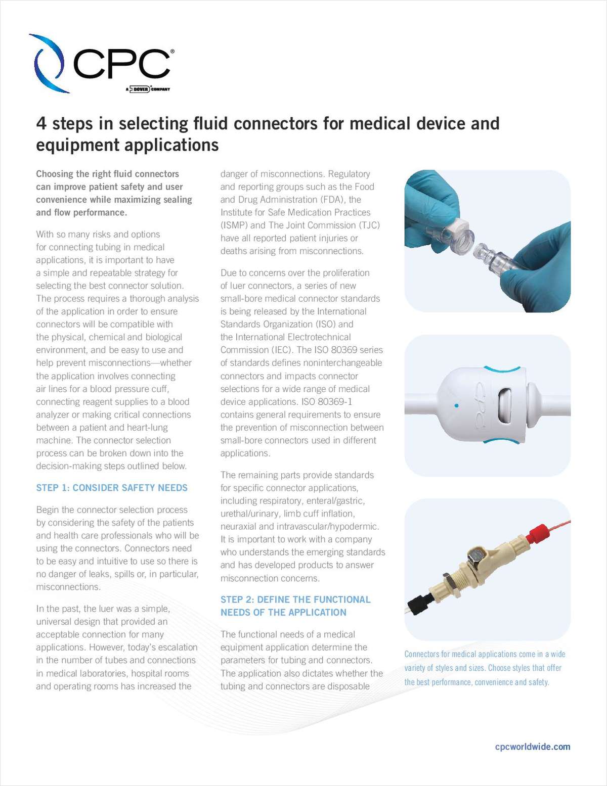 4 Steps in Selecting Fluid Connectors for Medical Devices and Equipment