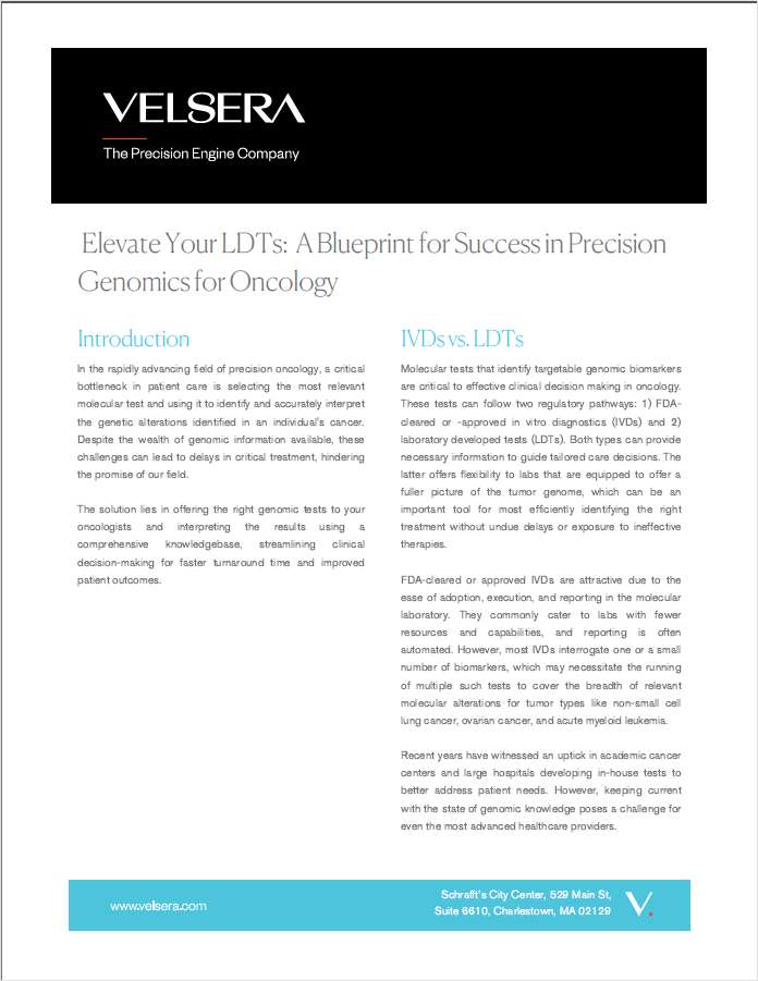 Elevate Your LDTs: A Blueprint for Success in Precision Genomics for Oncology