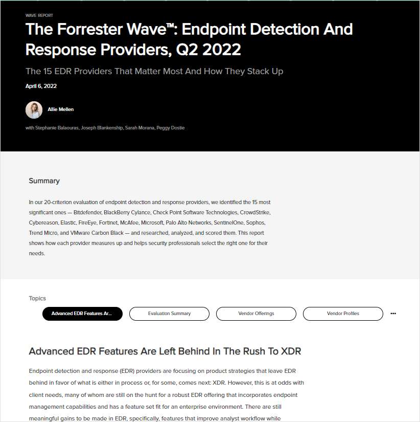 Elastic recognized in the Forrester Wave™: Endpoint Detection and Response Providers, Q2 2022