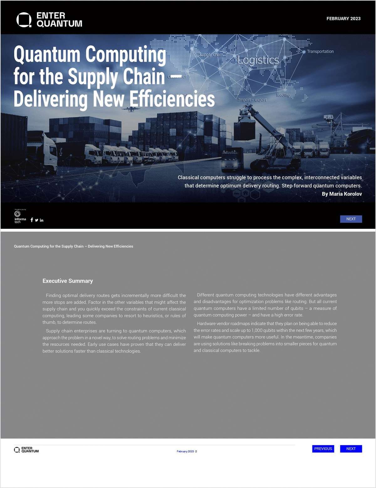 Delivering New Efficiencies: Quantum Computing for the Supply Chain