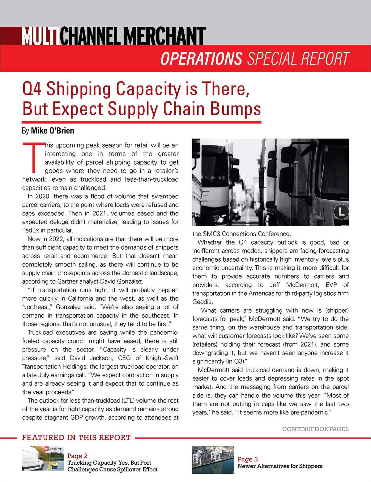 Shipping Capacity Management: The Outlook for 2022 Peak