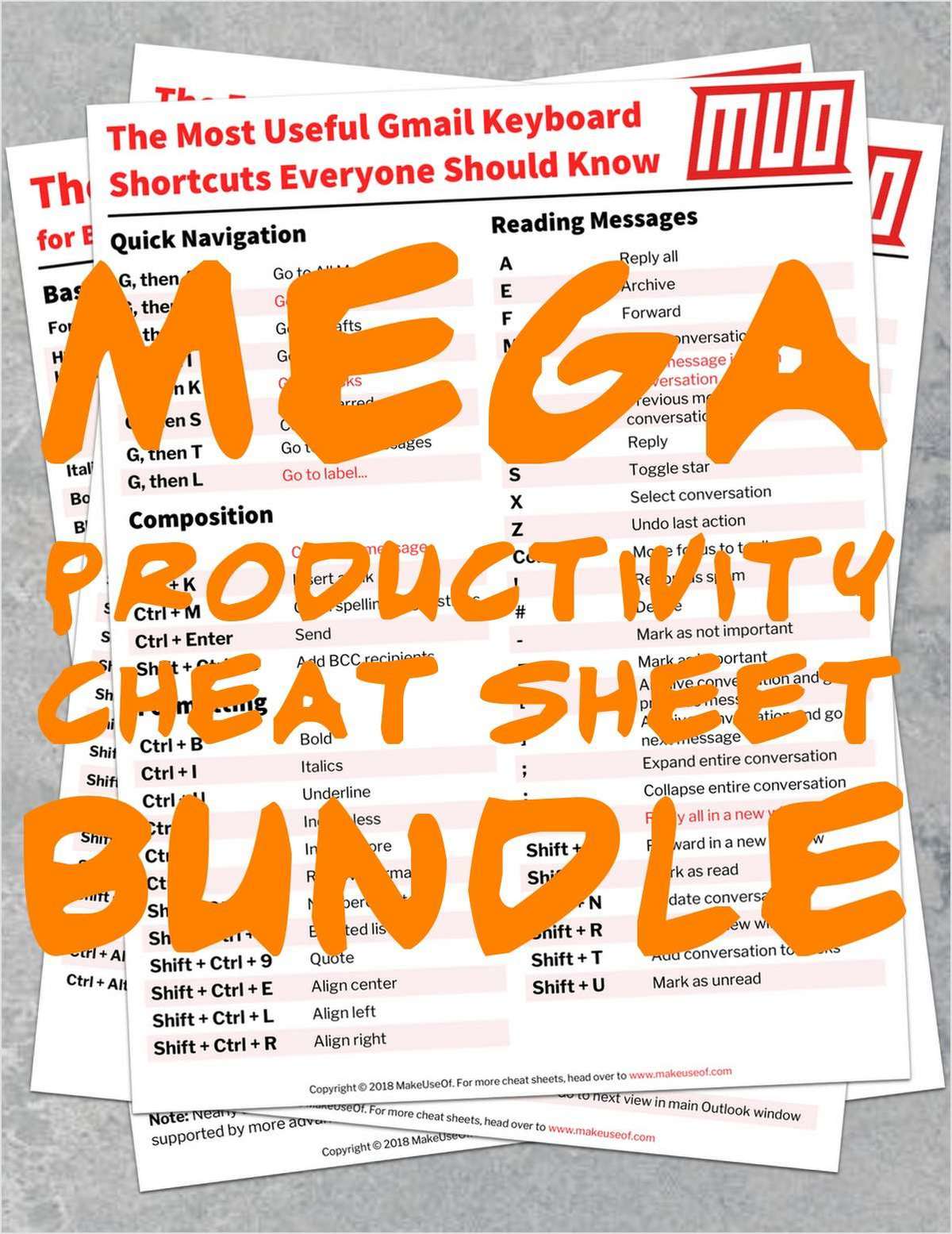 MEGA Productivity Cheat Sheet Bundle