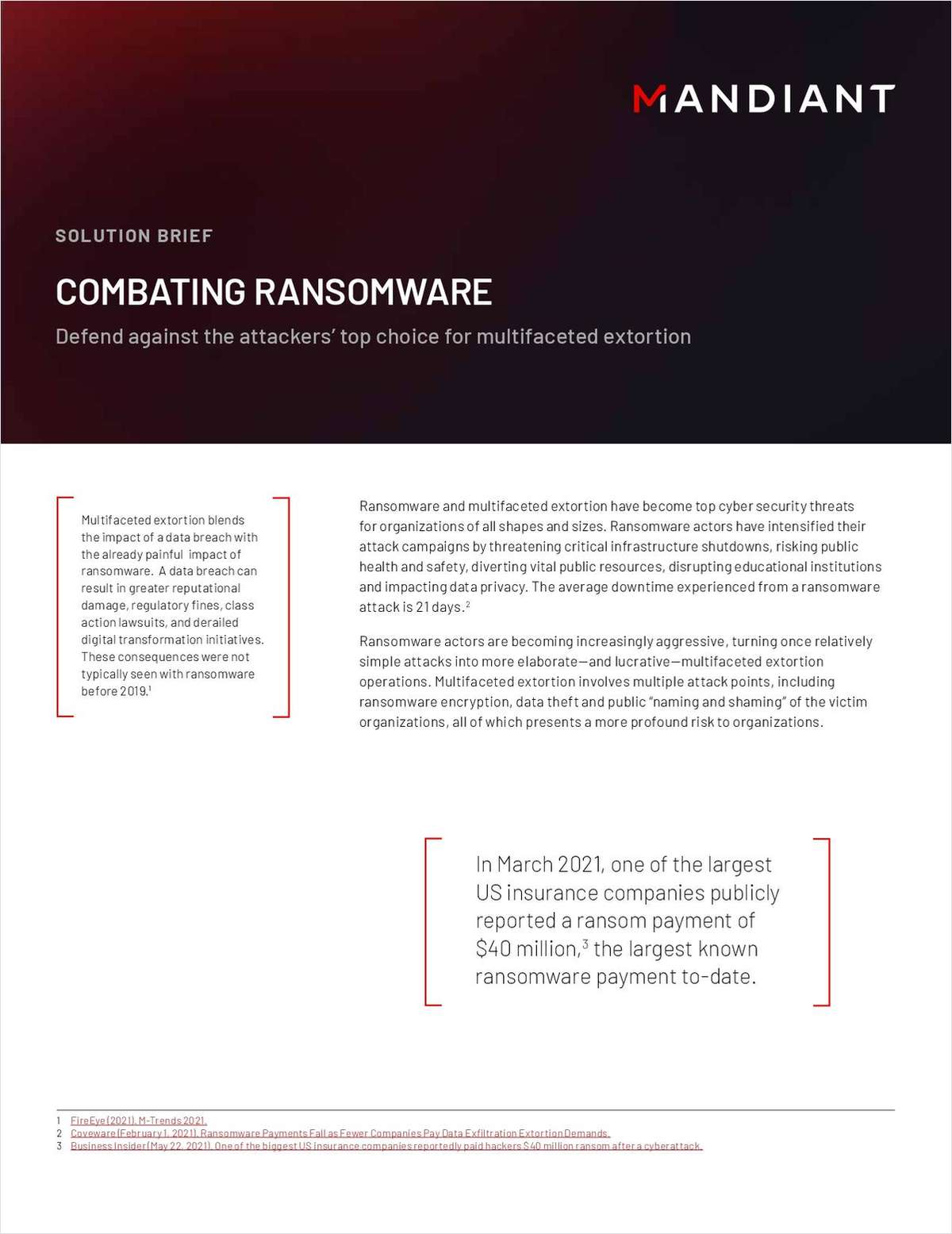 Solution Brief: Combatting Ransomware