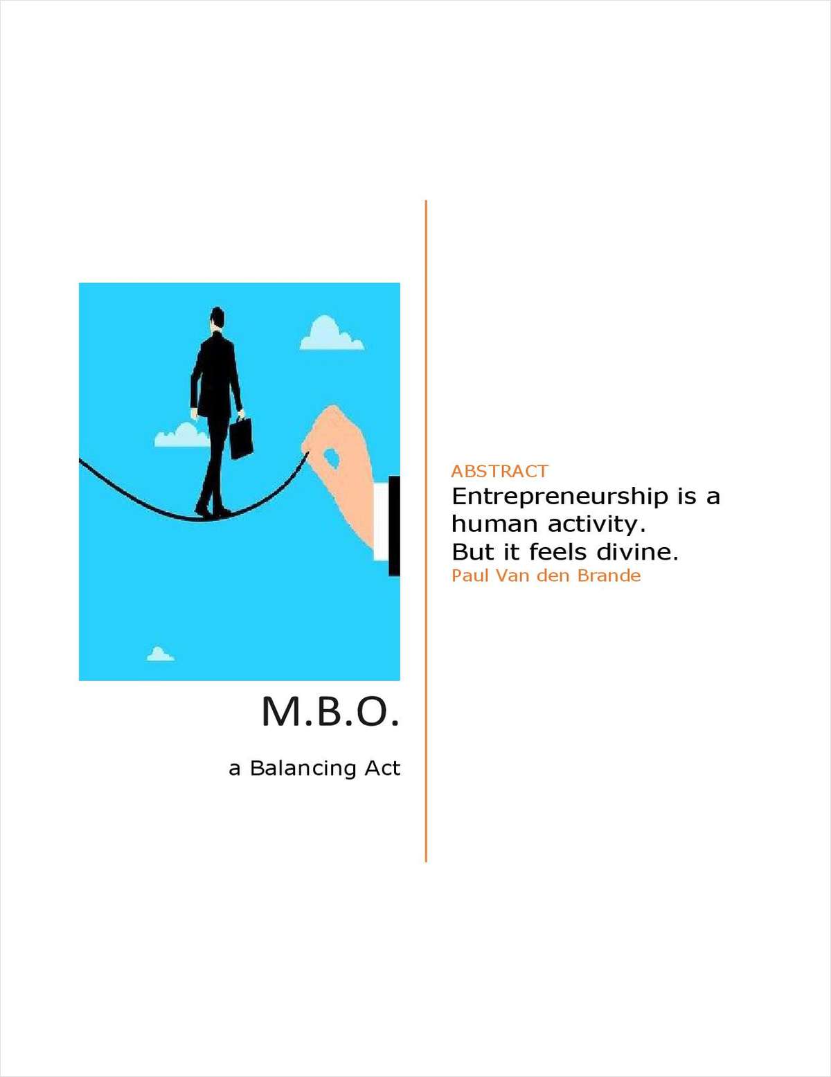 M.B.O. a Balancing Act