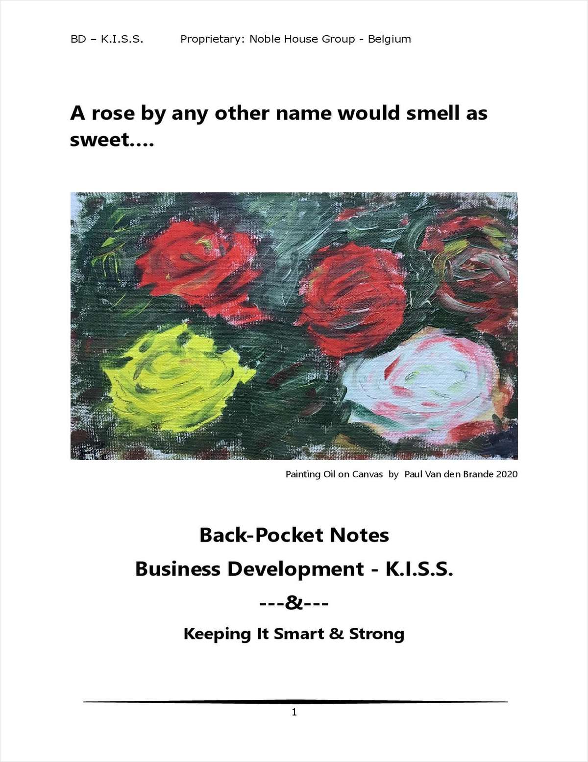 Back-Pocket Notes Business Development - K.I.S.S. - Keeping It Smart & Strong
