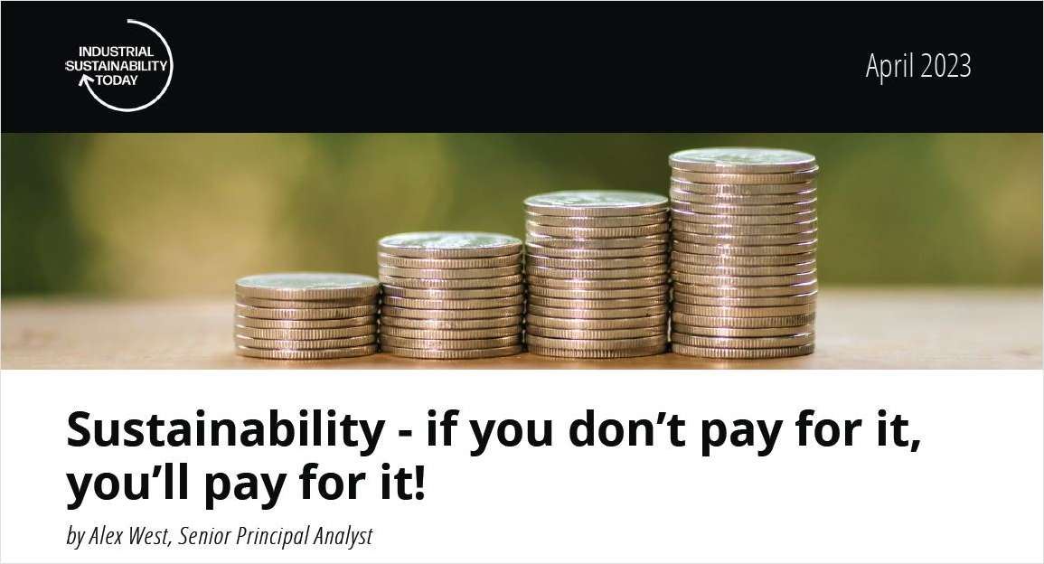 Sustainability - if you don't pay for it, you'll pay for it!