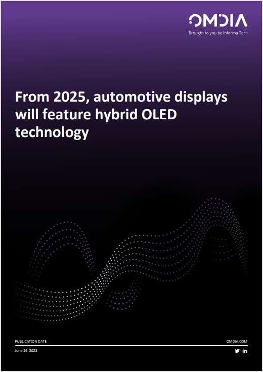 From 2025 automotive displays will feature hybrid OLED technology