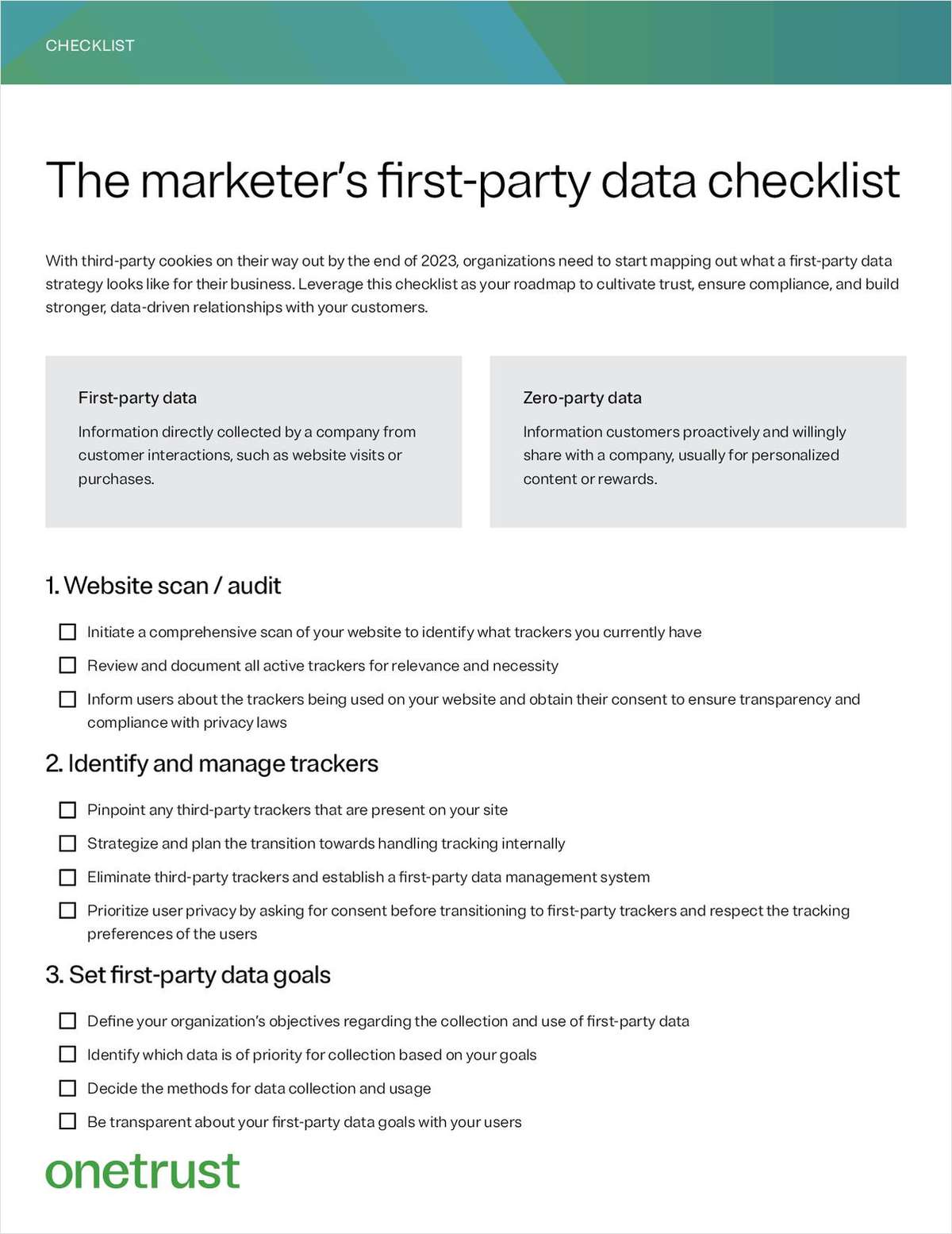 The Marketers First-Party Data Checklist