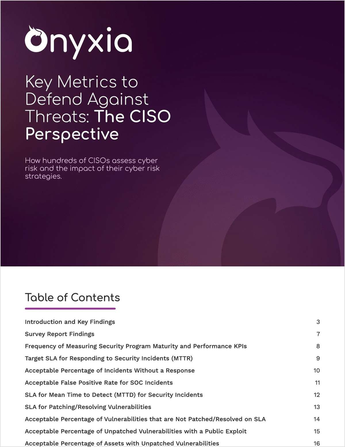 New Research Report from Onyxia: Key Metrics to Defend Against Threats: The CISO Perspective