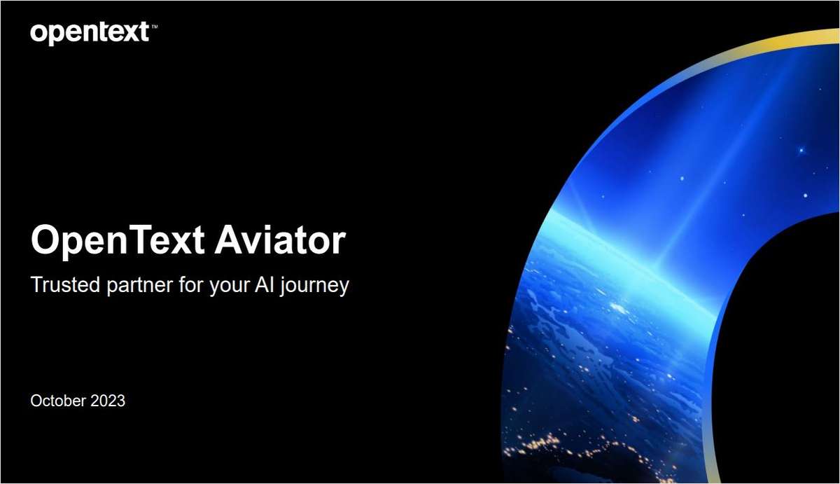 OpenText Aviator - Trusted Partner for Your AI Journey