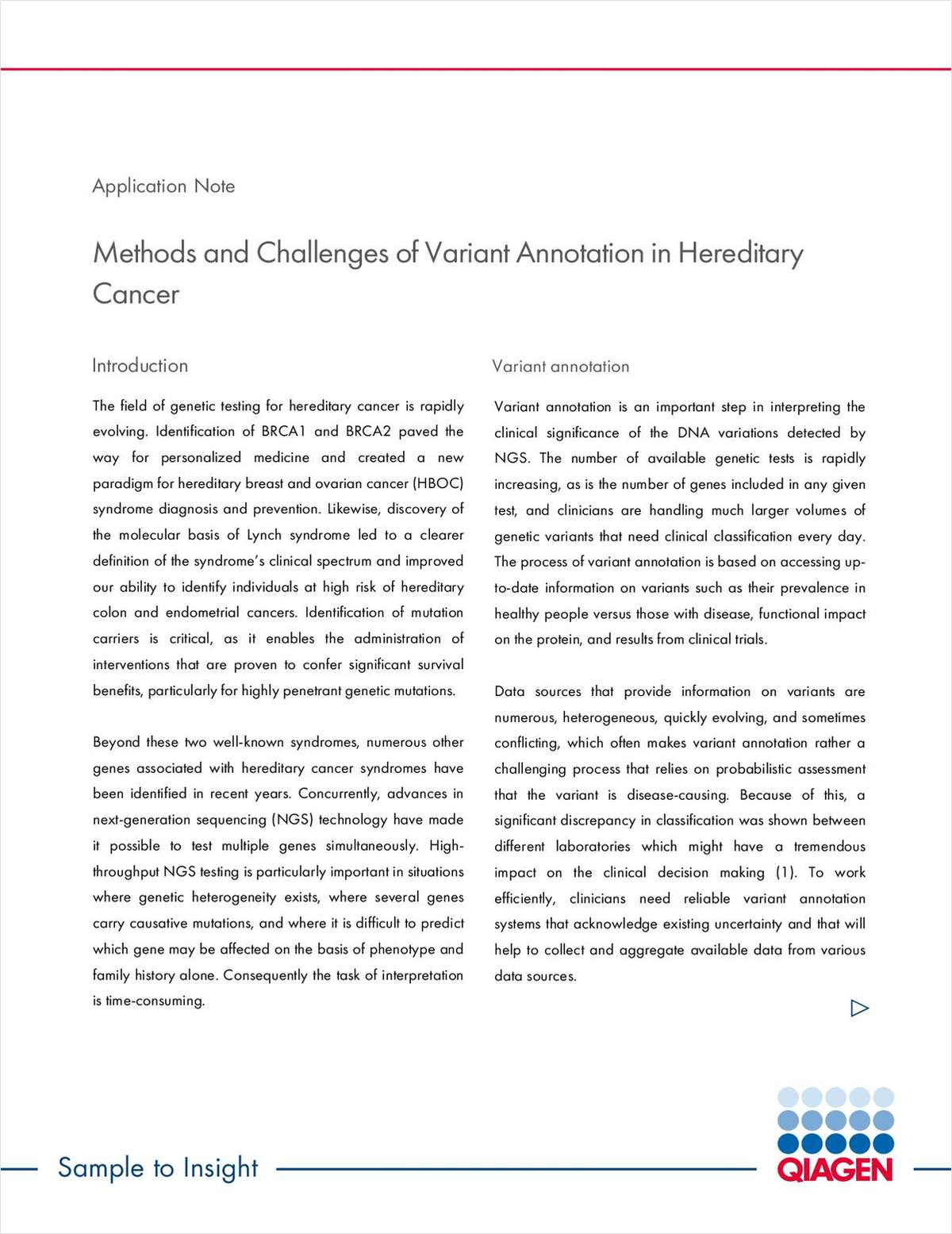 Methods and Challenges of Variant Annotation in Hereditary Cancer