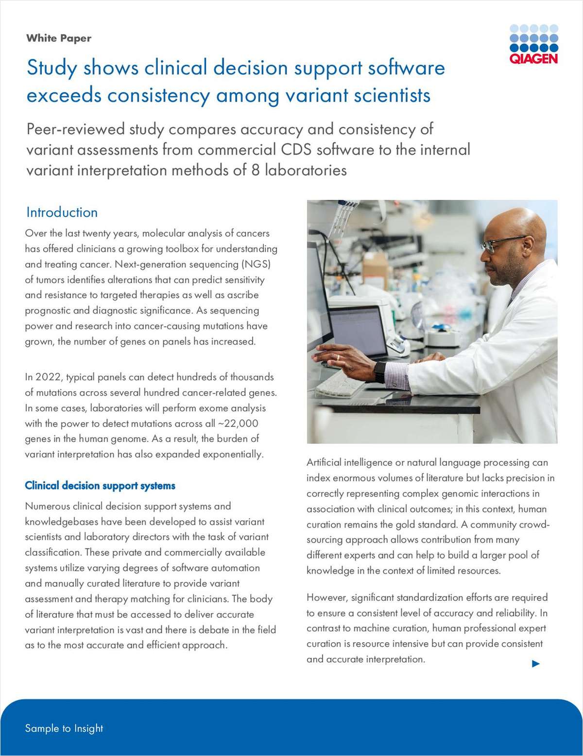 Study Shows Clinical Decision Support Software Exceeds Consistency Among Variant Scientists