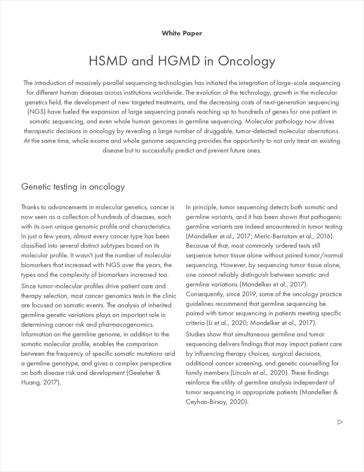 The Human Somatic Mutation Database and the Human Genomic Mutation Database in Oncology