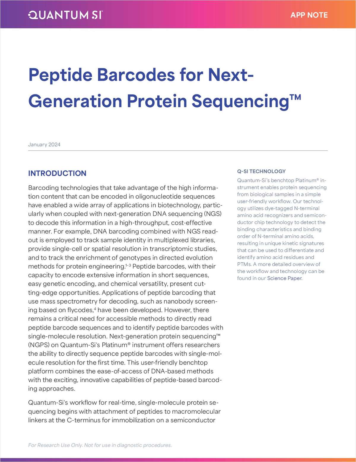 Peptide Barcodes for Next-Generation Protein Sequencing