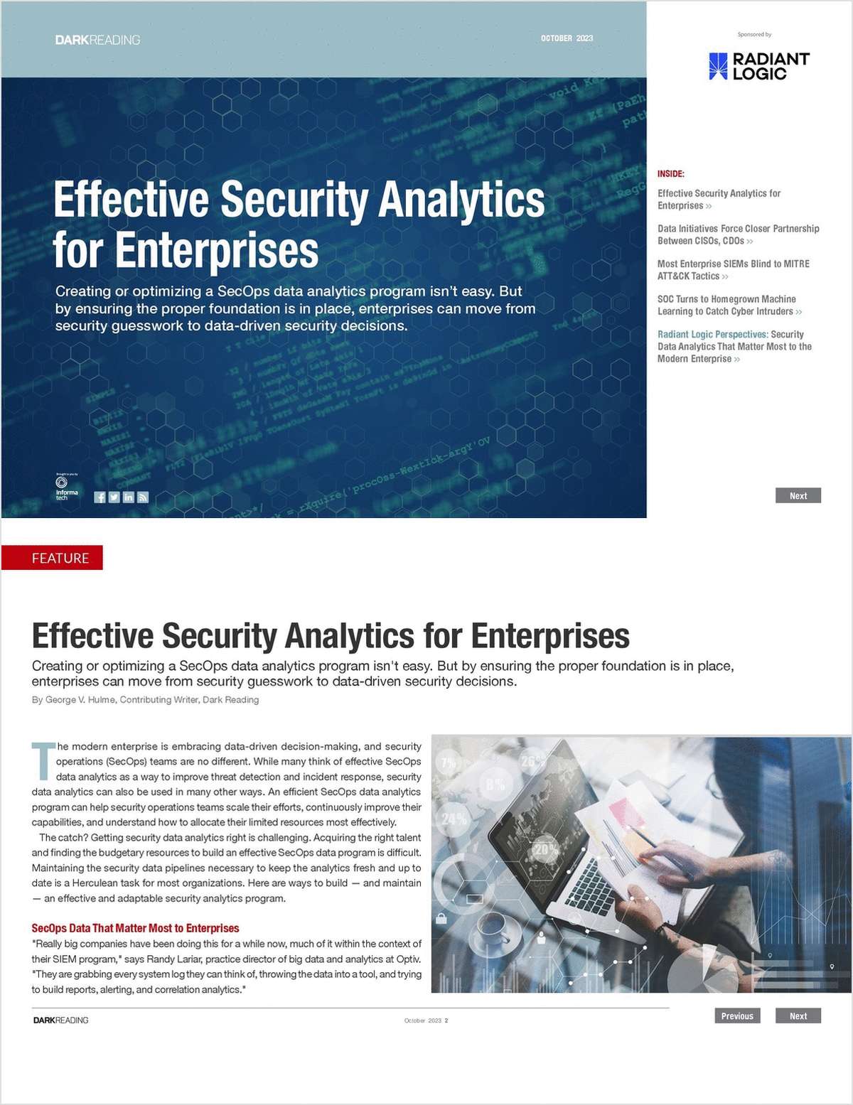 Effective Security Analytics for Enterprises