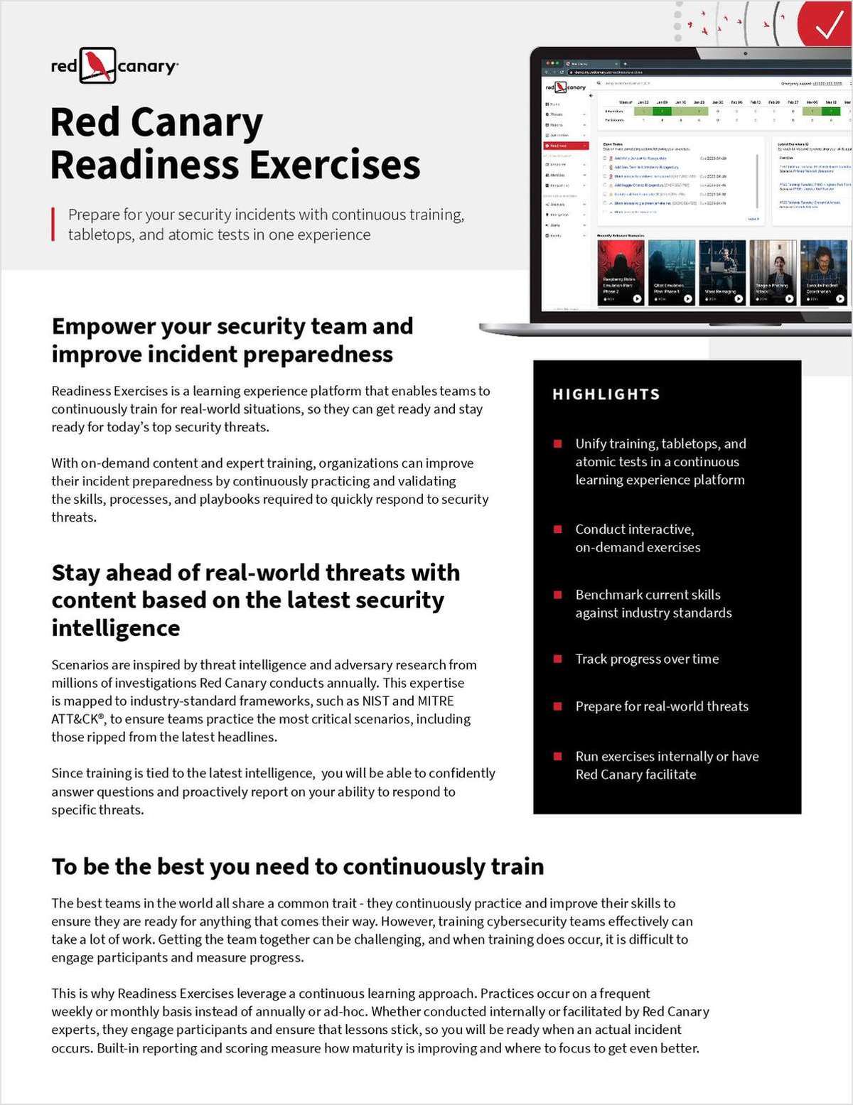 Red Canary Readiness Exercises