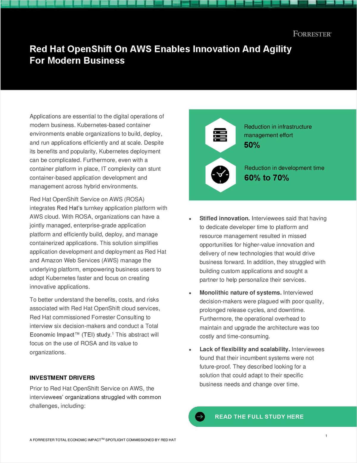 Red Hat OpenShift on AWS Enables Innovation and Agility for Modern Business
