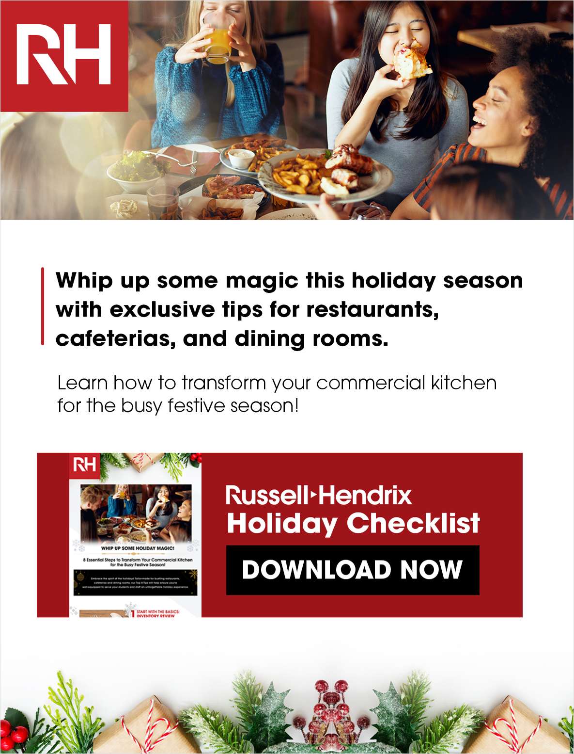 Unlock Commercial Kitchen Dining Success: The Russell Hendrix 2023 Holiday Prep Checklist