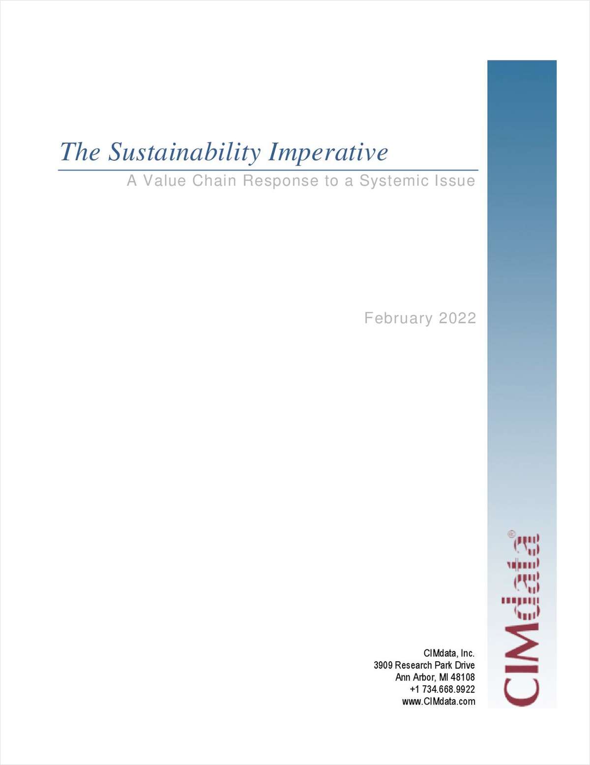CIMData: The Sustainability Imperative
