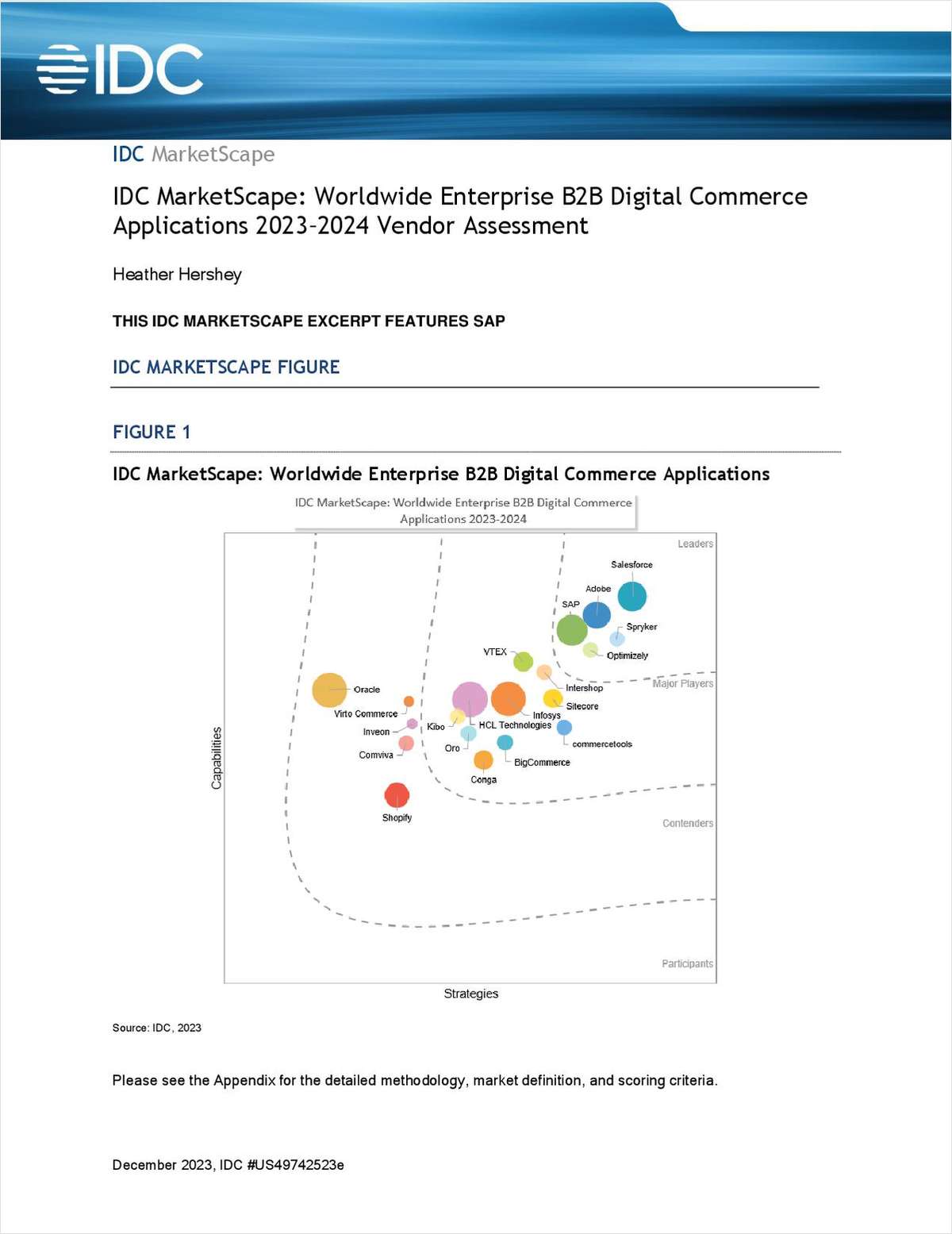 IDC MarketScape: Worldwide Enterprise B2B Digital Commerce Applications 2023--2024 Vendor Assessment
