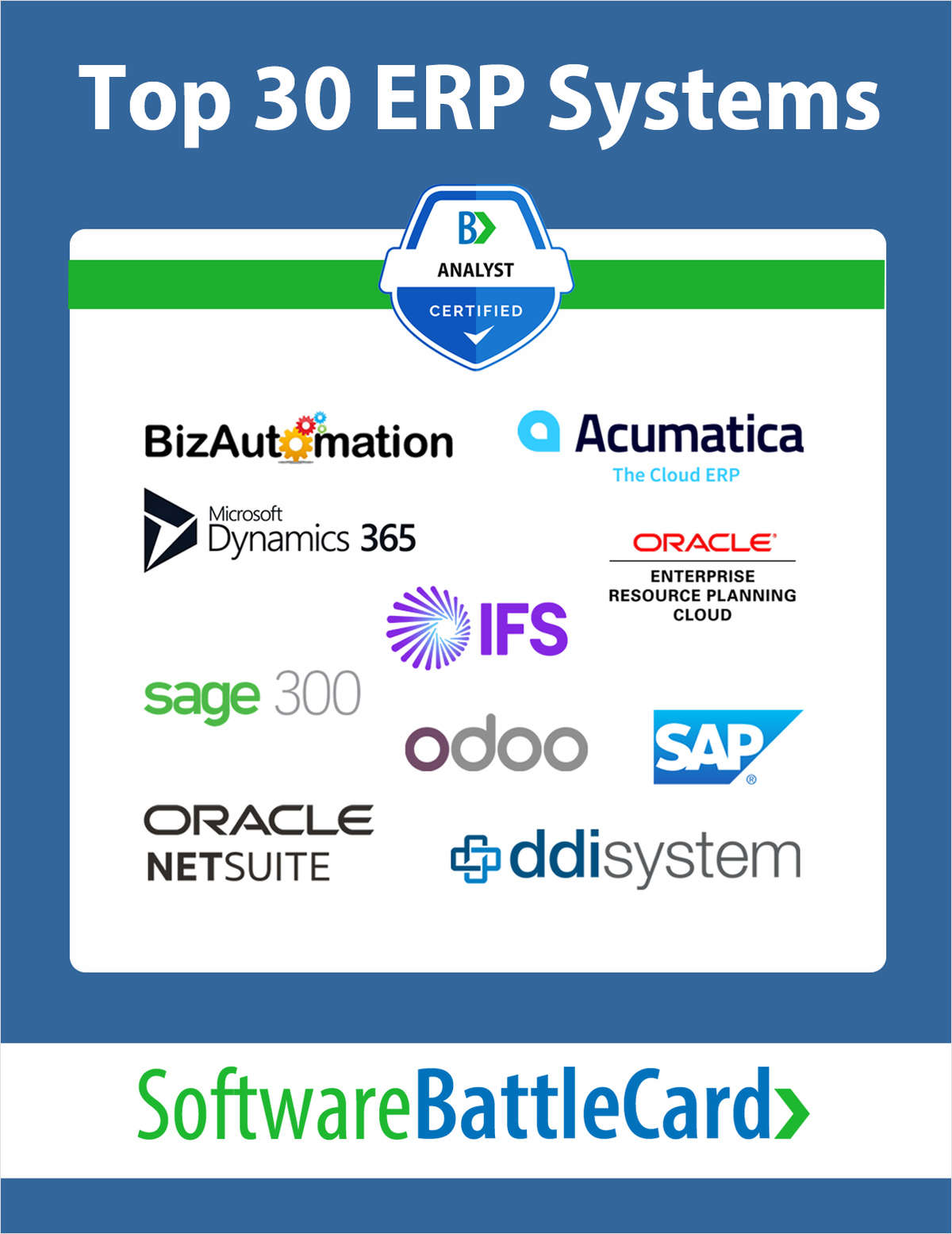 Top 30 ERP Systems BattleCard 2023