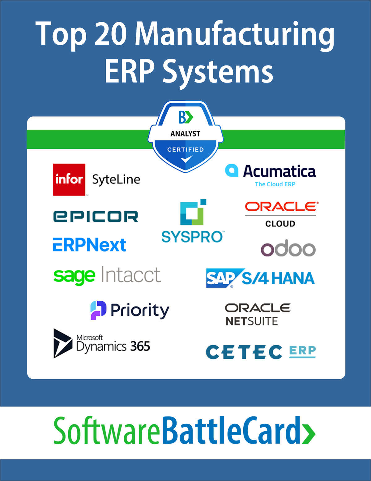 Top 20 Manufacturing ERP BattleCard 2024: Infor SyteLine ERP vs. Alternatives