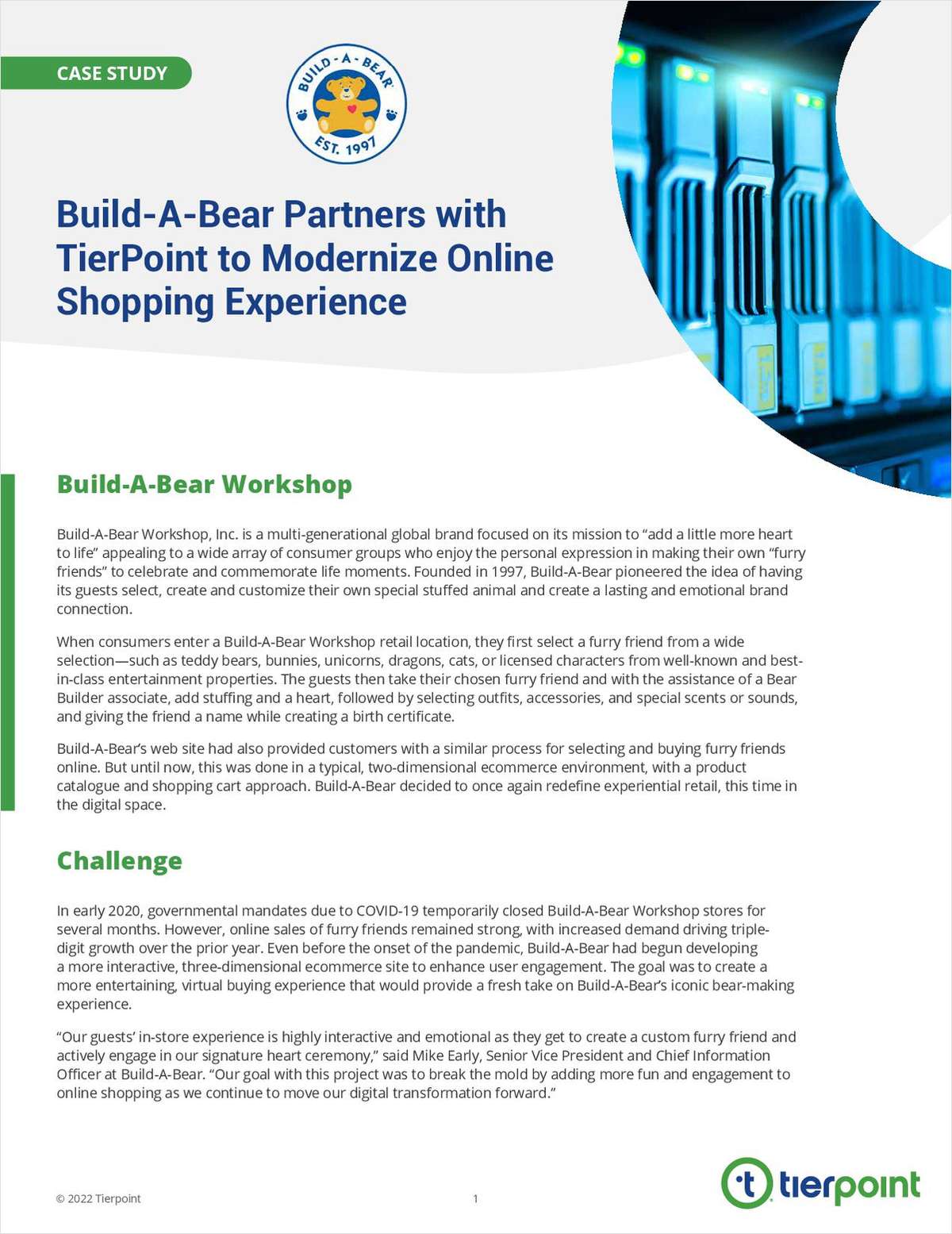 Case Study: Build-A-Bear Partners with TierPoint to Modernize the Online Shopping Experience