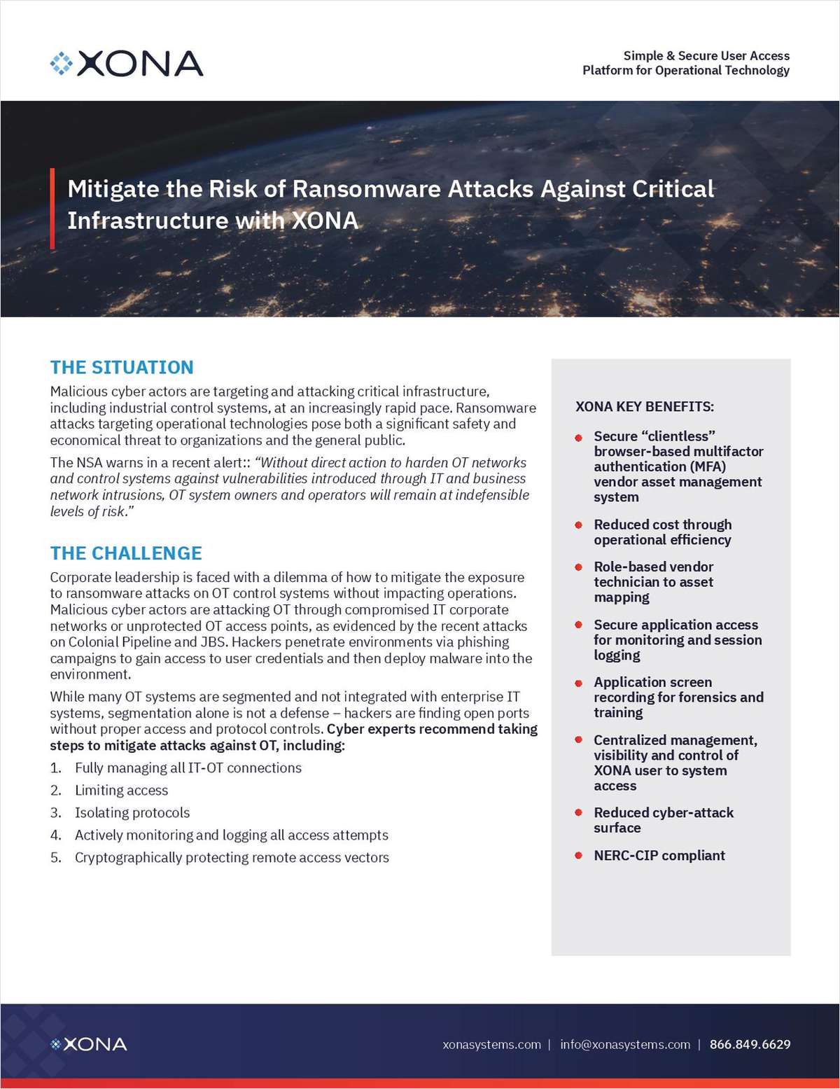 Mitigate the Risk of Ransomware Attacks Against Critical Infrastructure
